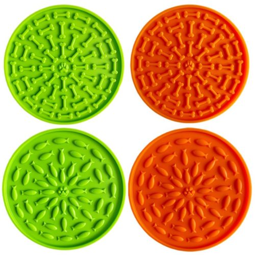 Silicone slow feeding bowl mat with sucker