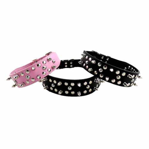 Punk rivet dog collar wholesale by pet supplies manufacturer