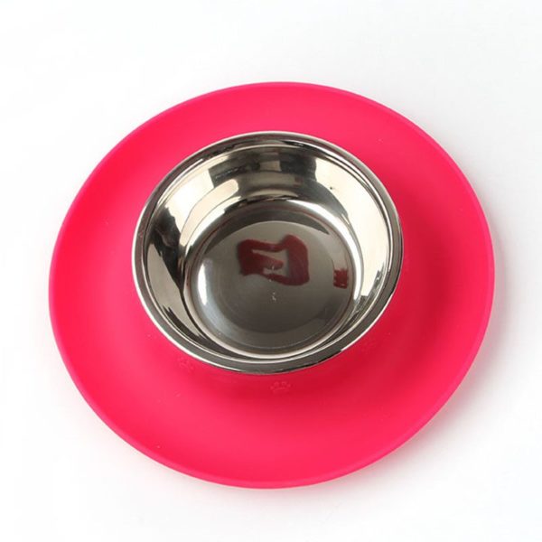 Wholesale silicone+stainless steel pet dog cat feeding bowl from China