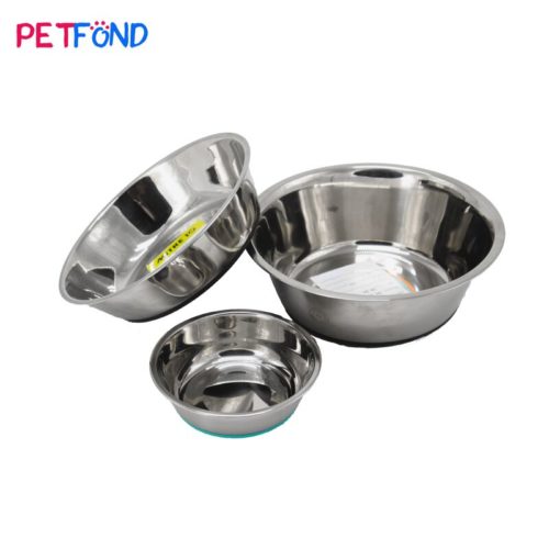 Wholesale non-slip base stainless steel pet dog cat feeding food bowl by manufacturer china
