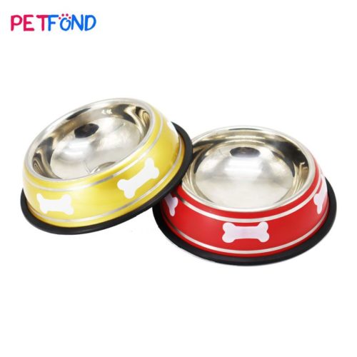 Wholesale painted stainless steel pet feeding bowl from China