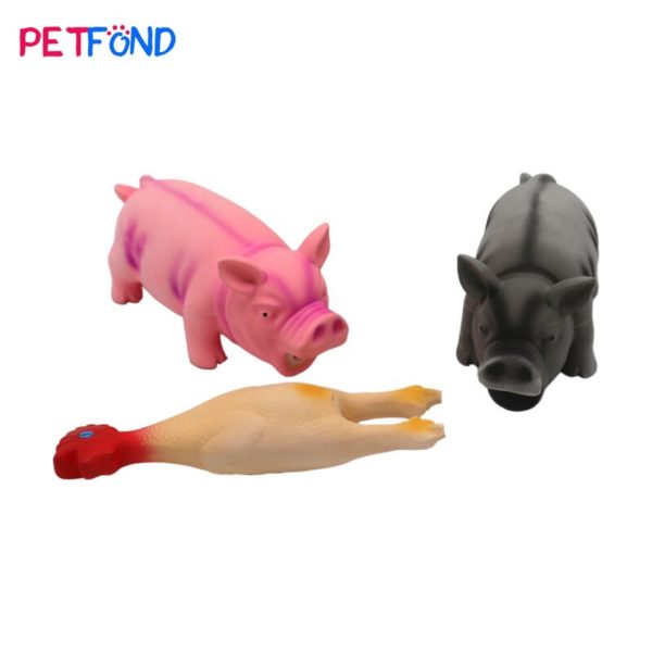 Squeaky latex pig dog toy wholesale from china