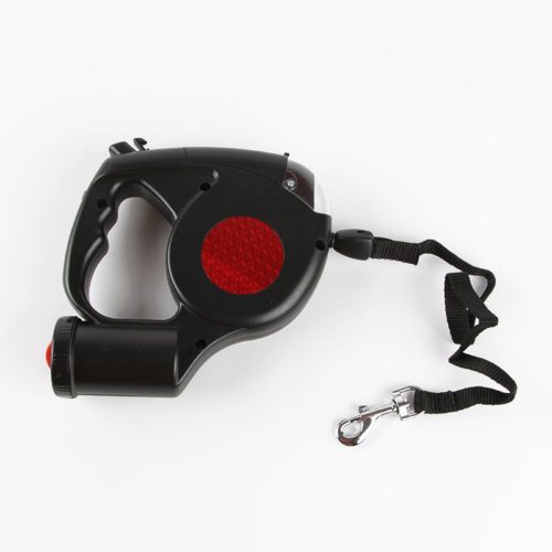 5M retractable dog lead with torch poop bag dispenser