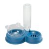 Gravity pet waterer with food bowl