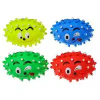 Smile face ball vinyl squeaky dog chew toy DCT418