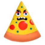 Angry pizza vinyl squeaky dog chew toy DCT522