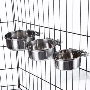 Hang on cage stainless steel pet bowl for wholesale
