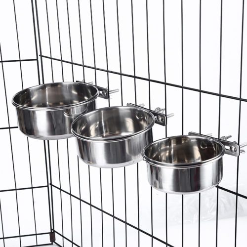 Hang on cage stainless steel pet bowl for wholesale
