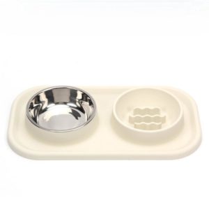 Silicone pet feeding double bowl wholesale
