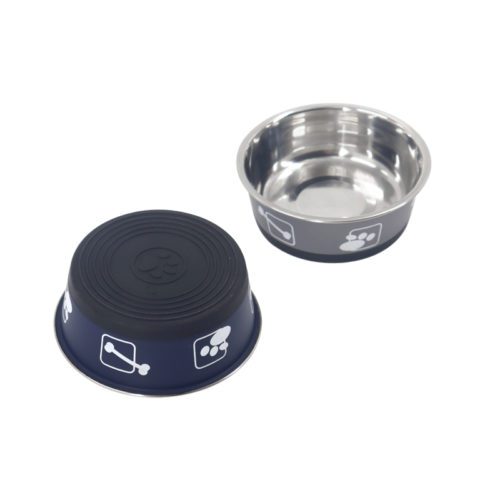 Stainless steel printed non-slip pet feeding bowl