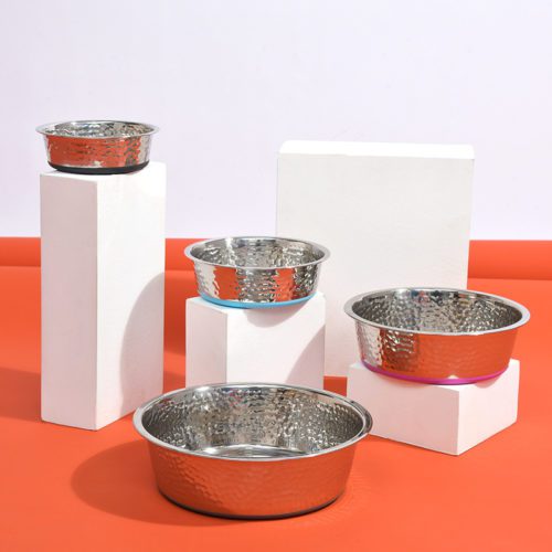 Anti-slip sparkling stainless steel pet bowl for wholesale