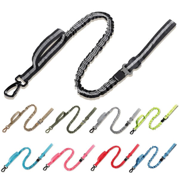 Dog car seat belt elastic leash in various colors