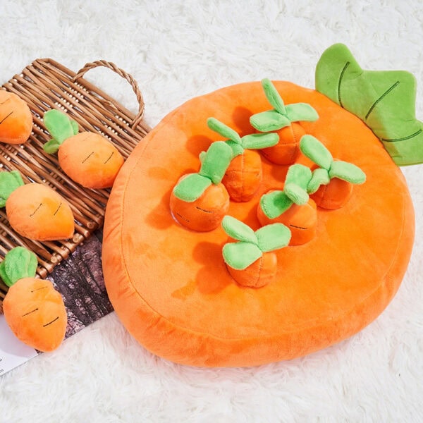 puzzle carrot custom plush dog toy