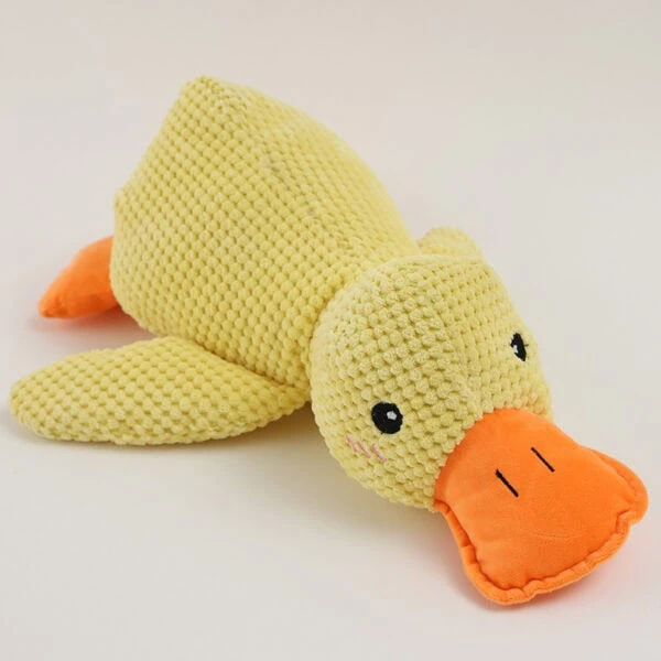 Yellow duck squeacky plush dog toy