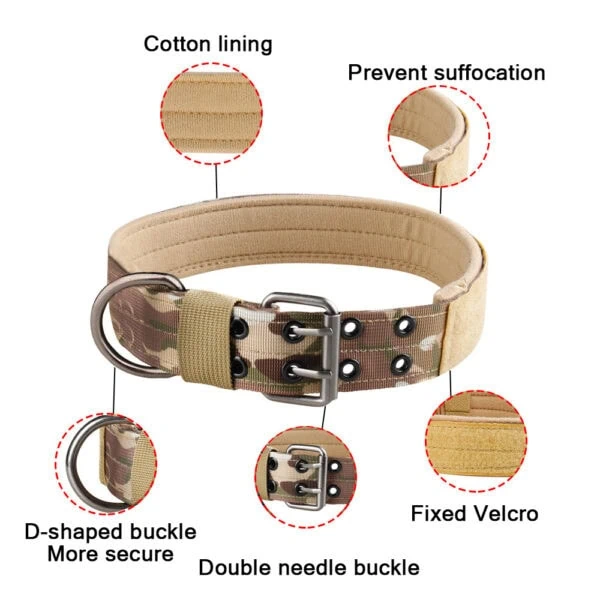 Adjustable tactical dog collar details