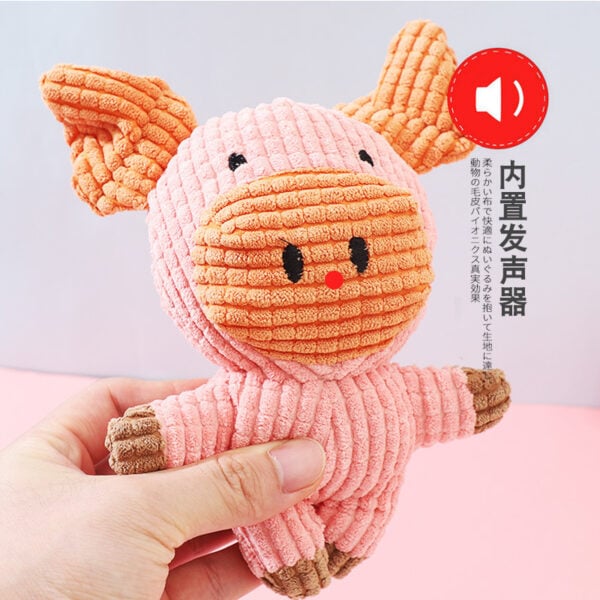 Pig squeaky plush dog toy