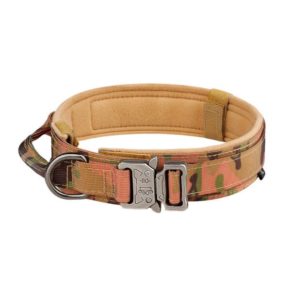 Khaki tactical dog collar