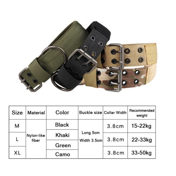 Tactical dog collar dimensions