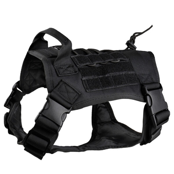 Black outdoor tactical dog harness