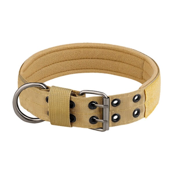 Khaki tactical dog collar