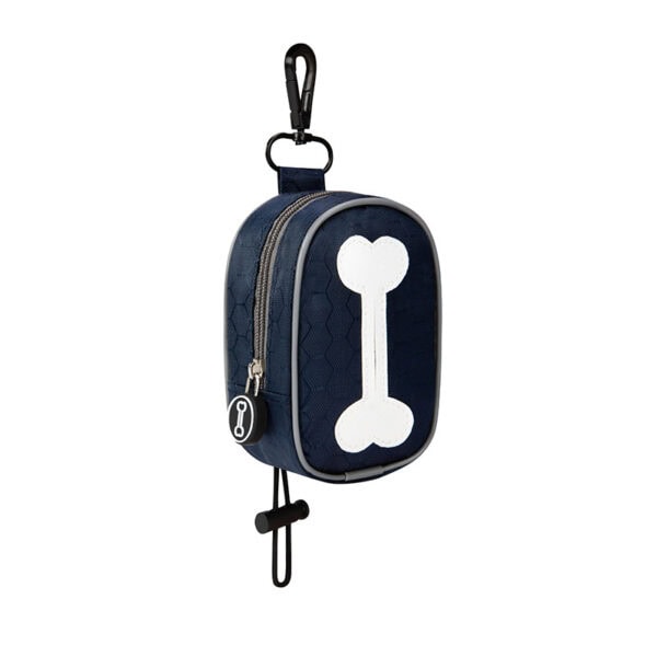 Dark blue dog waste bag dispenser