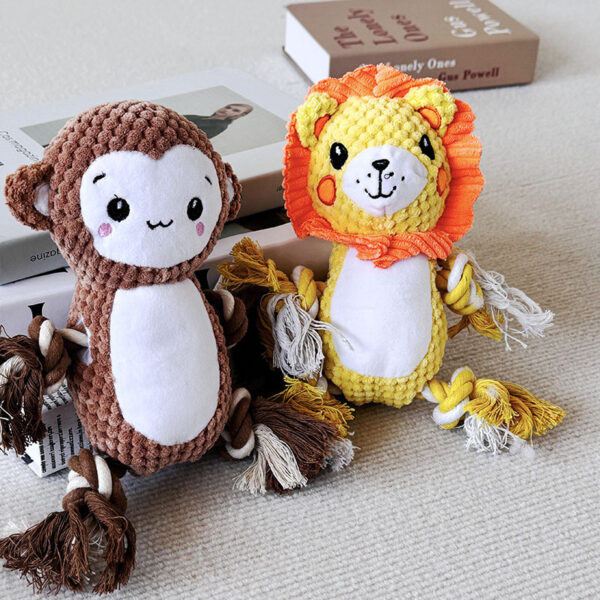 OEM Lion and monkey plush dog toy