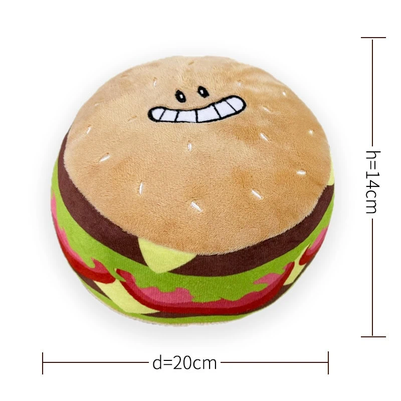 Hamburger plush dog toy