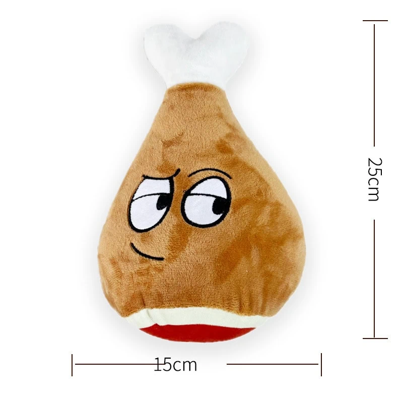 Chicken drumstick plush dog toy