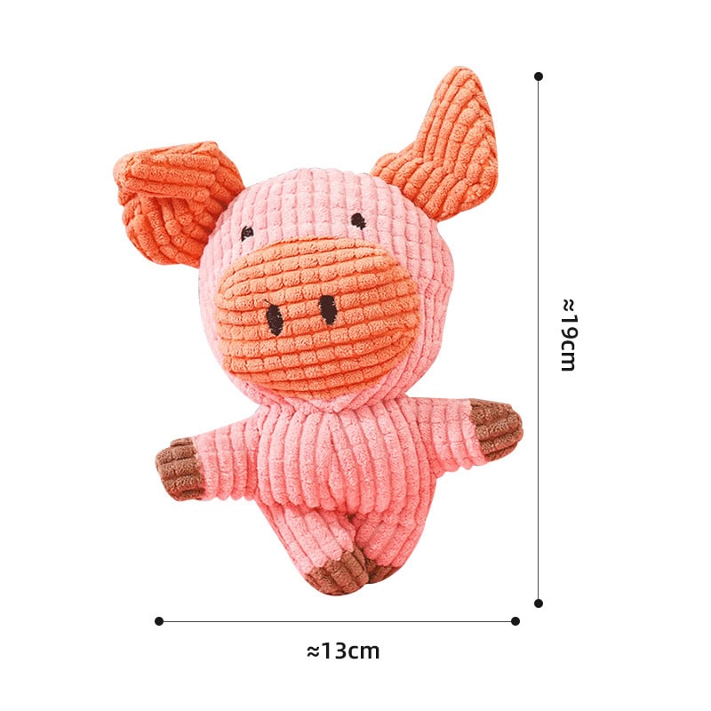 Pig plush dog toy