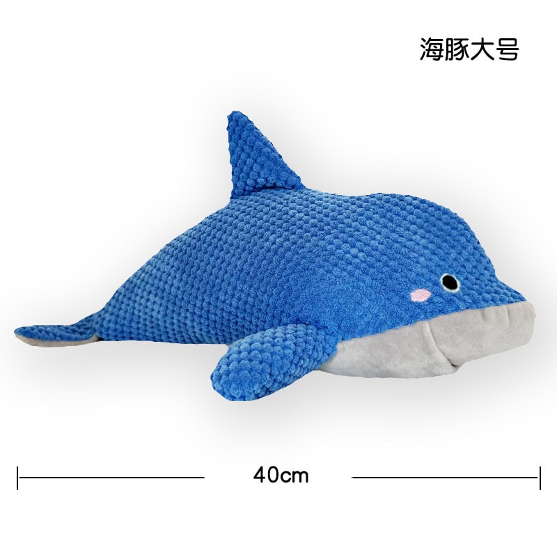 Large dolphin plush dog toy