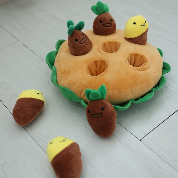 Sweet Potato Plush Dog Toy Mat