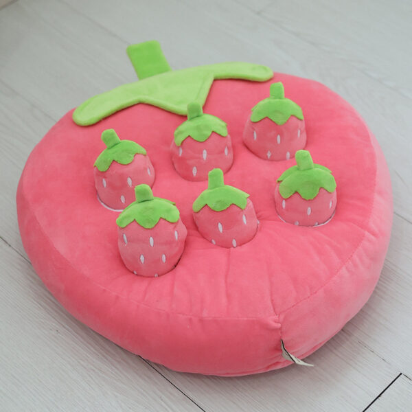 Strawberry Plush Dog Toy Mat