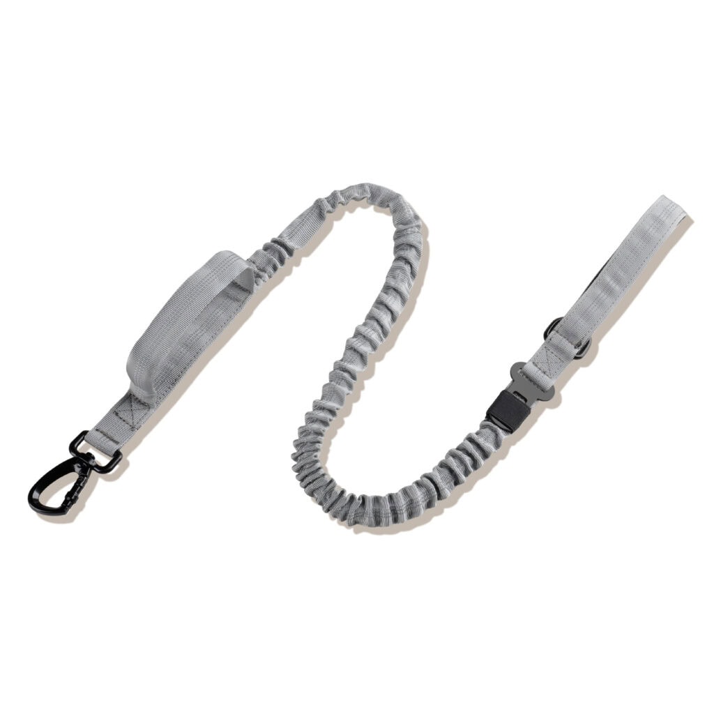 Gray car seat belt dog elastic leash