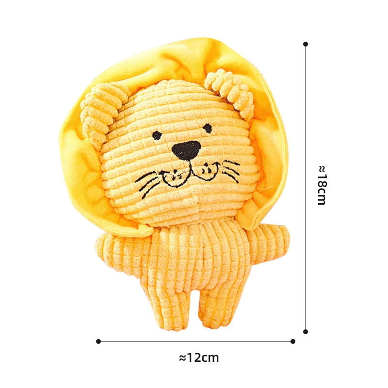 Lion plush dog toy