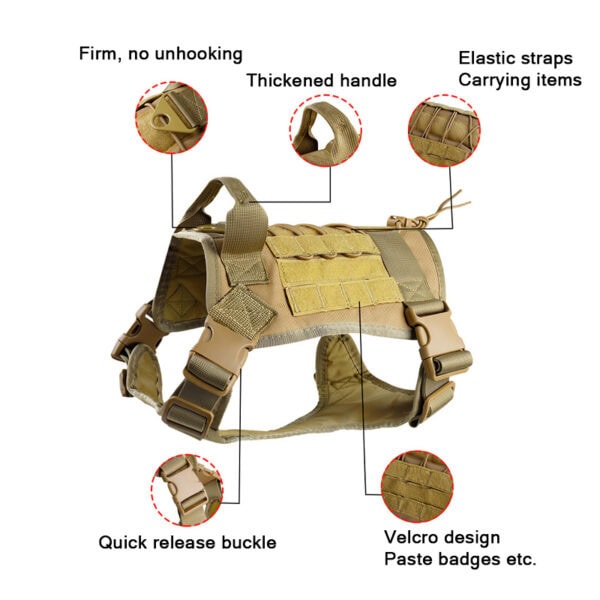 Multifunctional tactical dog harness details