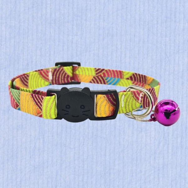 Wholesale adjustable cat collar with safety clasp and bell