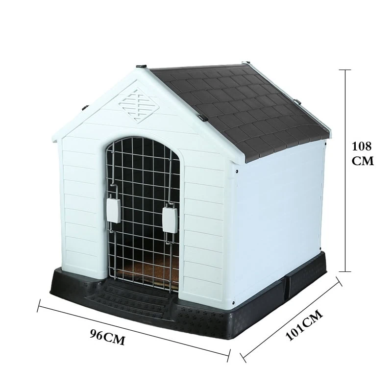 Gray dog house with waterproof roof supplier