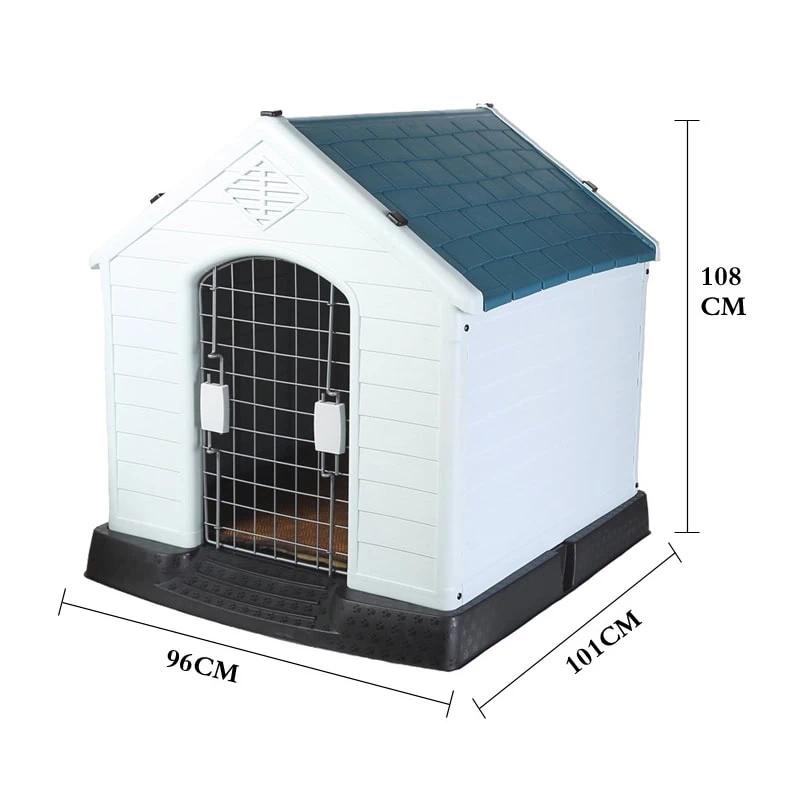 Blue dog house with waterproof roof supplier