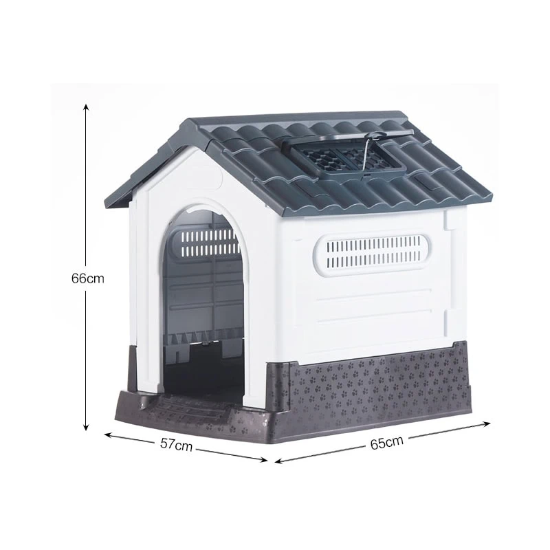 Plastic rainproof dog house with skylight wholesaler