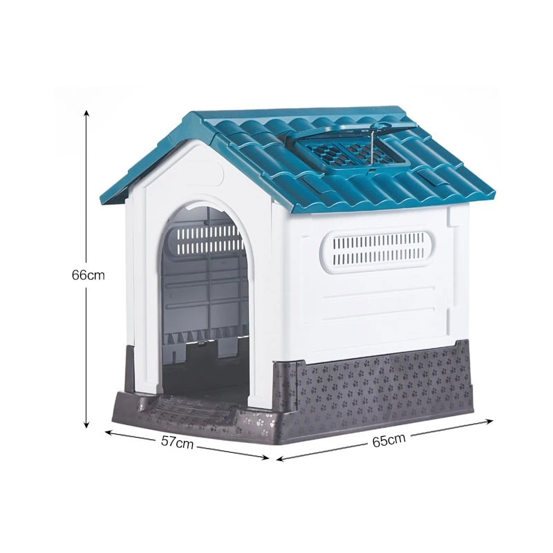 Plastic rainproof dog house with skylight wholesaler