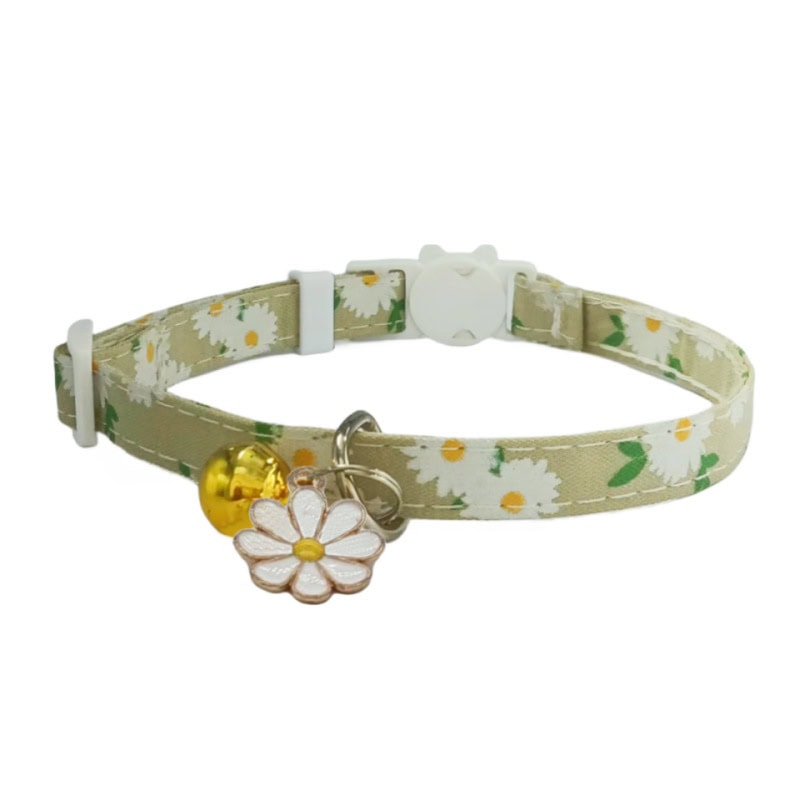 Wholesale cat collars with flower and bell