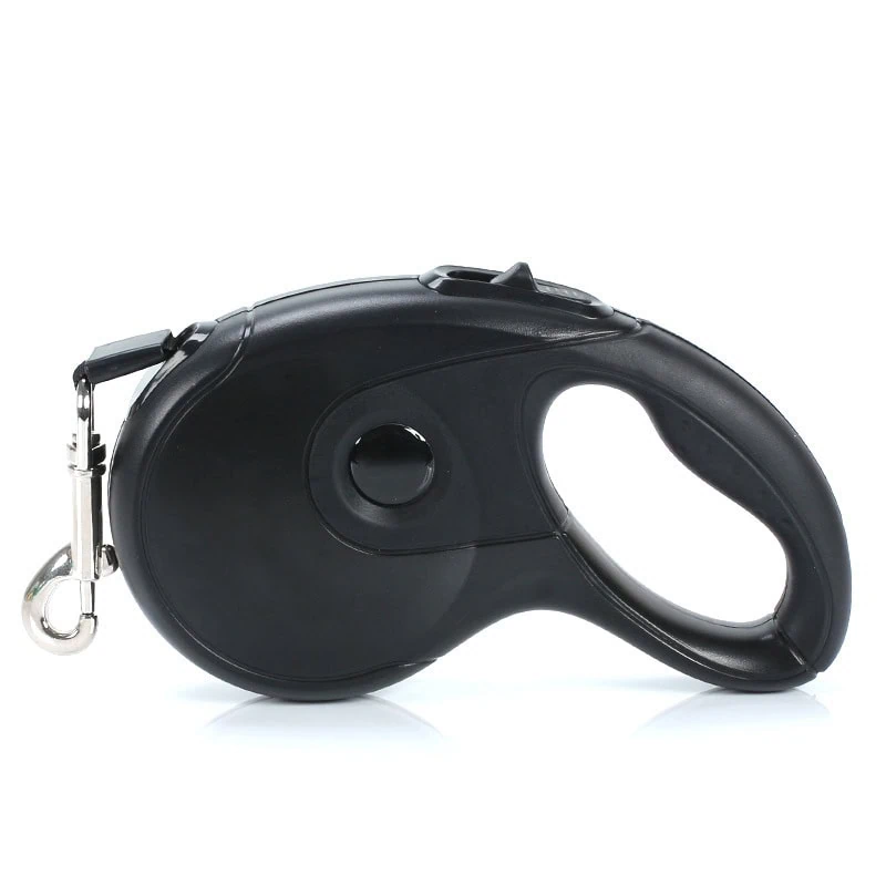 Black soft grip retractable dog leash factory