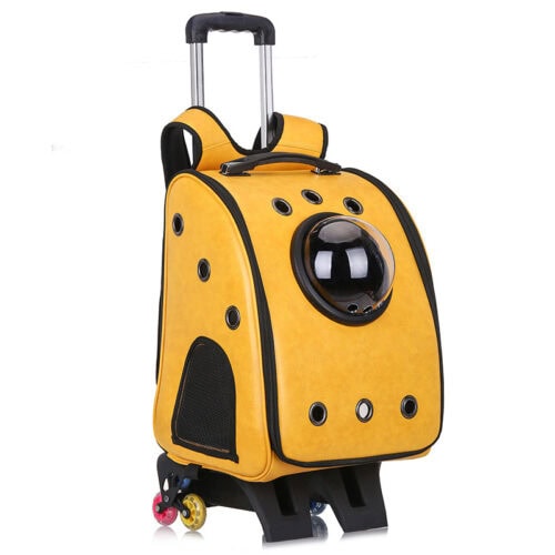 Wholesale pet carrier backpack with wheels