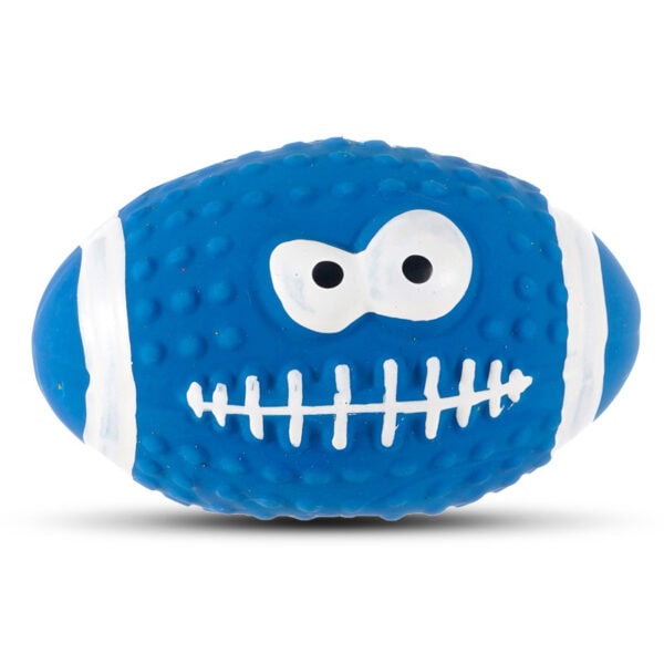 Latex Smiley Rugby squeaky dog toy