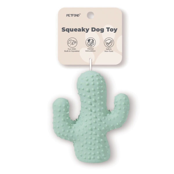 Textured Cactus Latex Dog Toy with Squeaker