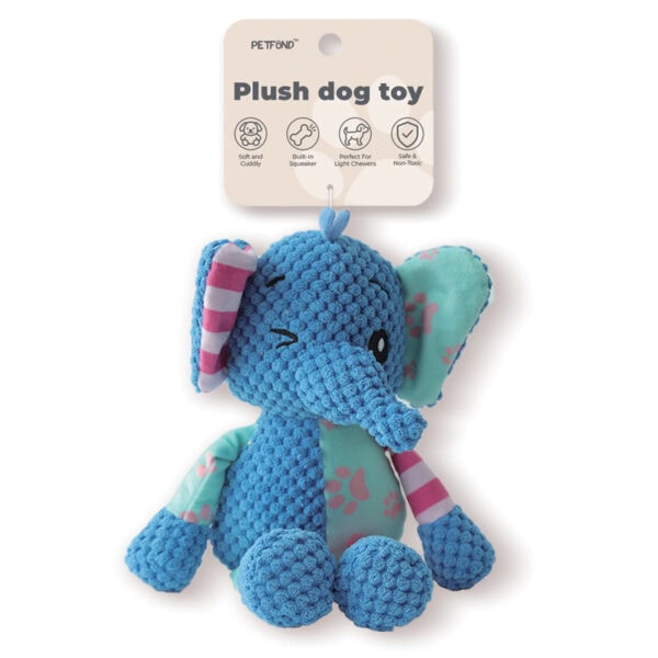 Corduroy Elephant Squeaky Toy for Dogs