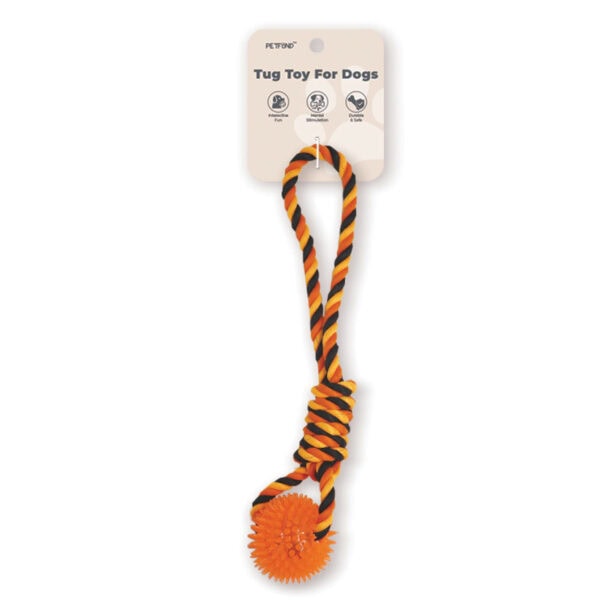 Spiky Ball Tug Toy with Rope Handle