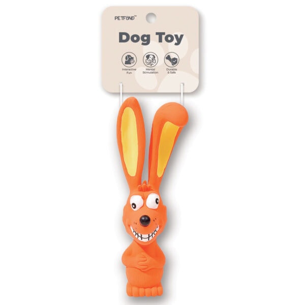 Latex Long-Eared Bunny Squeaky Dog Toy