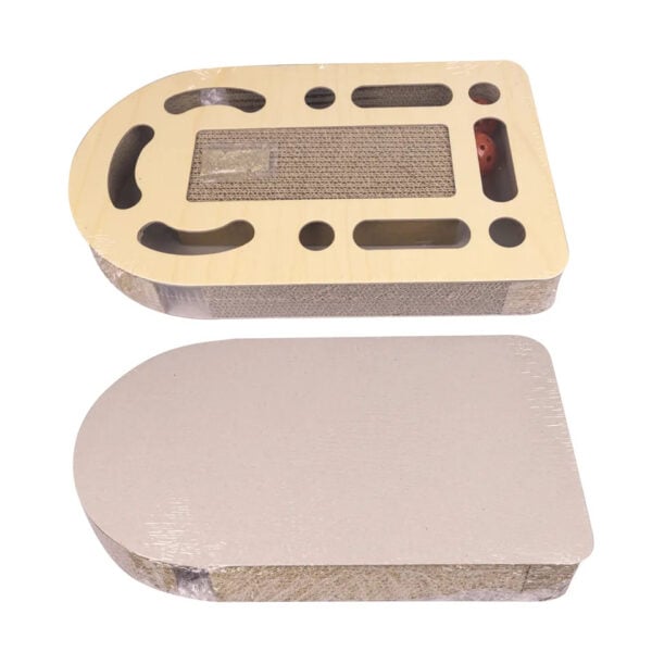 2-in-1 Cat Scratcher & Ball Track Toy - Oval