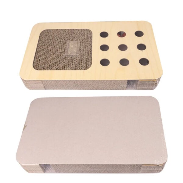 2-in-1 Cat Scratcher & Ball Track Toy - Square